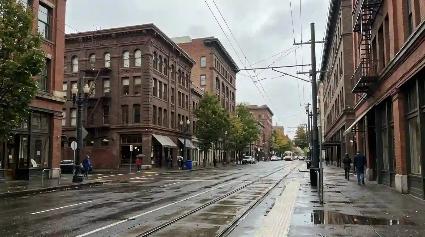 Downtown Portland street near the company office