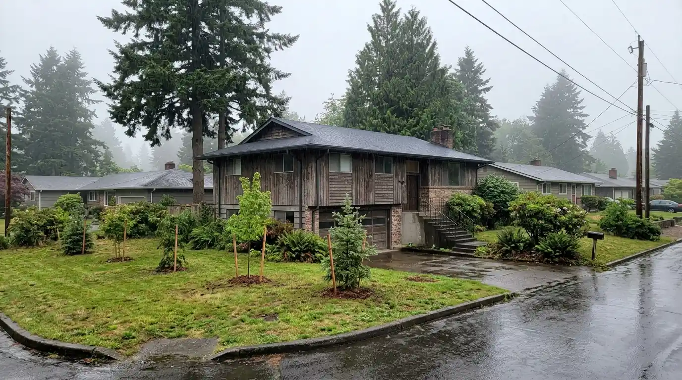 Split level home with a fresh roof