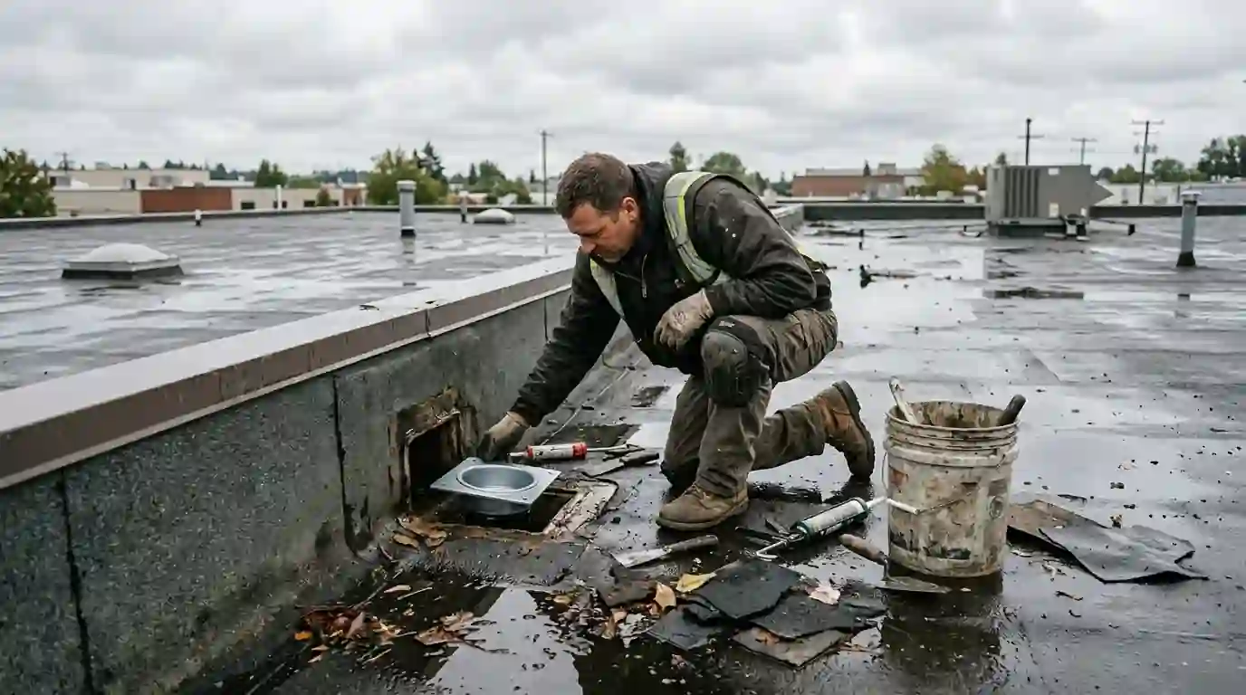 Installing a new scupper drain outlet