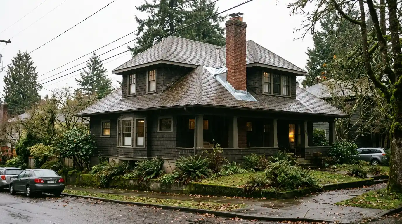 Foursquare with new chimney flashing and cricket
