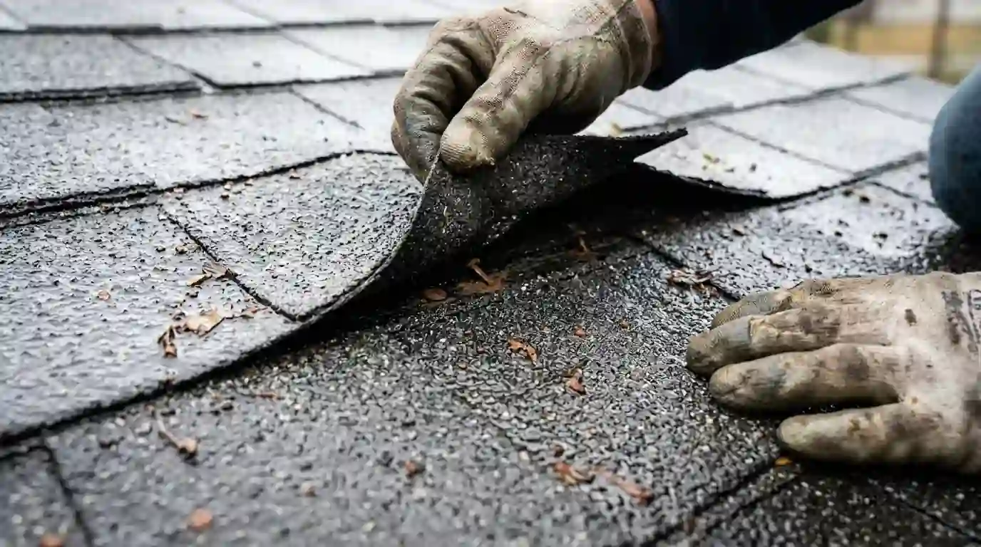 Checking a wind creased shingle tab